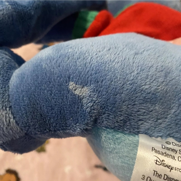 Disney Store Stitch Plaid Bow Tie Red Sweater Stuffed Animal Plush Holiday - Picture 5 of 5